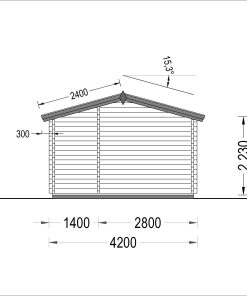 Wooden house MAX (44 mm), 4.2x7.5 m, 32 m²