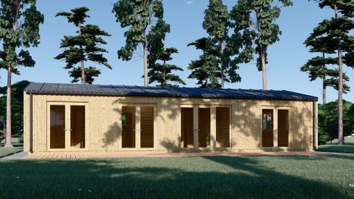 Wooden house NICOLE (44 mm + wooden paneling), 68 m²
