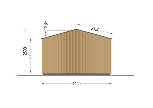 Garden Shed PIA (34 mm + 19 mm wooden cladding), 12 m²