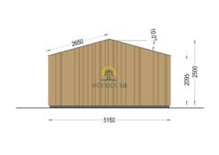Garden cabin PIA (34 mm + 19 mm wooden cladding), 25 m²