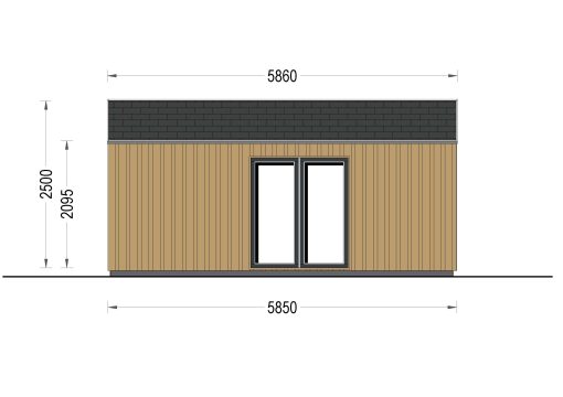 Garden cabin PIA (34 mm + 19 mm wooden cladding), 25 m²