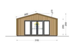 Garden cabin PIA (34 mm + 19 mm wooden cladding), 25 m²