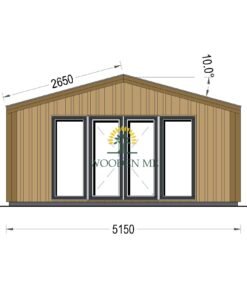 Garden cabin PIA (34 mm + 19 mm wooden cladding), 25 m²