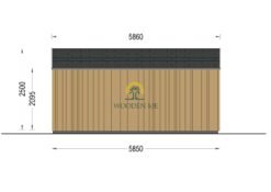 Garden cabin PIA (34 mm + 19 mm wooden cladding), 25 m²