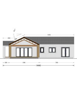Wooden house TESSA 130 m² (44 mm + wooden paneling)