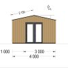 Garden office TINA (34 mm + wooden paneling), 5.5x4 m, 16.5 m²