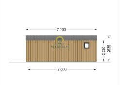 Garden office TINA (34 mm + wooden paneling), 7x4 m, 20 m²