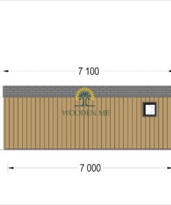 Garden office TINA (34 mm + wooden paneling), 7x4 m, 20 m²