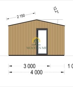 Garden office TINA (34 mm + wooden paneling), 7x4 m, 20 m²