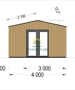 Garden office TINA (34 mm + wooden paneling), 7x4 m, 20 m²