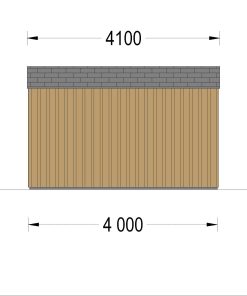 Garden office TINA (34 mm + wooden paneling), 4x4 m, 12 m²