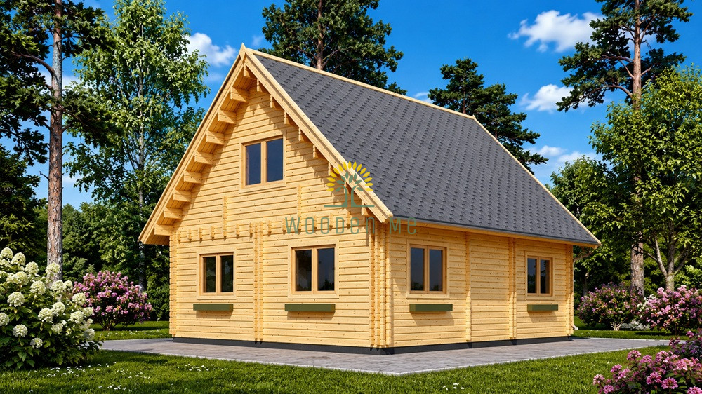 Two-Storey Wooden House DORIS (44+44 mm) – 80 m²