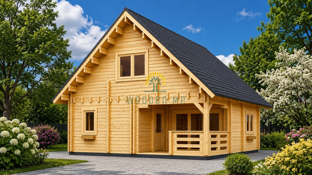 Two-Storey Wooden House DORIS (44+44 mm) – 80 m²