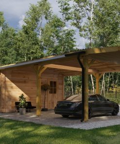 Garage with double carports 57m², 44 mm
