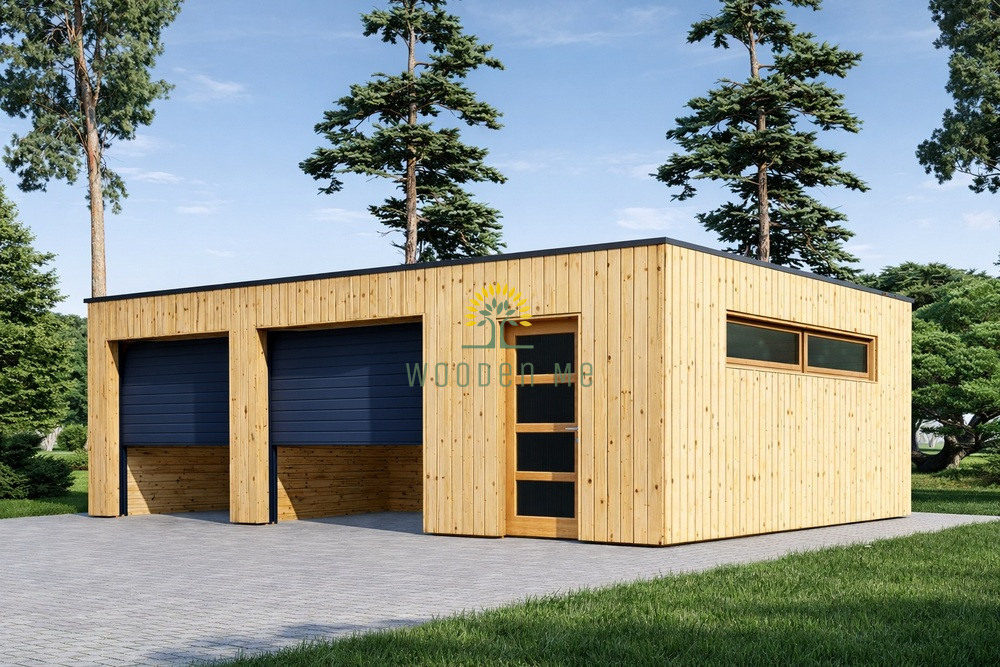 Double Garage with Shed - SILVIA DUO F PLUS | Modern Design