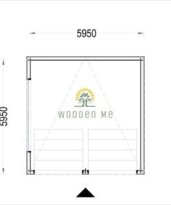 Garage with flat roof SILVIA DUO F (34 mm + wooden cladding), 6×6 m, 36 m²