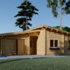 Wooden Villa with Flat Roof BERTA (66 mm / 44mm + 44 mm), 105 m²