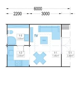 Garden Cabin BRETA (44 mm), 4×6 m, 24 m²