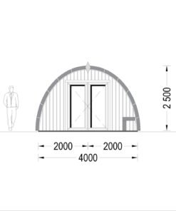 Garden Cabin BRETA (44 mm), 4×6 m, 24 m²