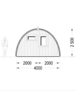 Garden Cabin BRETA (44 mm), 4×6 m, 24 m²