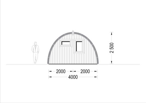 Garden Cabin BRETA (44 mm), 4×6 m, 24 m²