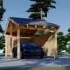 Wooden Carport with L-Shaped Wall LUNA (3.2 x 6 m)