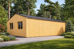 Triple Wooden Garage SILVIA TRIO 54 m² (9m × 6m), 34 mm + wood cladding