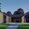SCARLET Wooden House 139 m² (16.9 × 14.2 m), 44 mm + Cladding