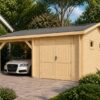 Wooden Carport with Storage 44 mm | 5.7 × 5.3 m
