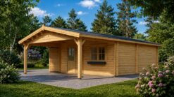 Double Garage (44 mm) 6x6 m + Single Carport 3x6 m