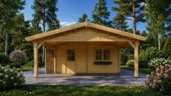 Double Garage (44 mm) 6x6 m + Single Carport 3x6 m