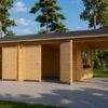 Double Garage (44 mm) 6x6 m + Single Carport 3x6 m