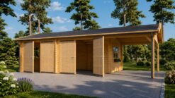 Double Garage (44 mm) 6x6 m + Single Carport 3x6 m