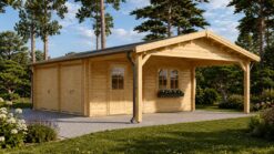 Double Garage (44 mm) 6x6 m + Single Carport 3x6 m