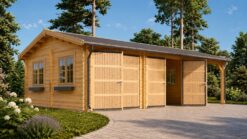 Double Garage (44 mm) 6x6 m + Single Carport 3x6 m