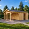 Wooden Carport with Storage 44 mm | 5.7 × 5.3 m
